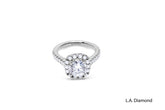 14K White Gold Round Cut Diamond With Halo Engagement Ring (5.86 g)
